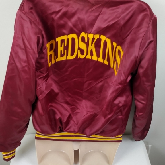 Vtg Washington Commanders Chalk Line Satin Sz Med Bomber Jacket NFL Back Script - Picture 7 of 12